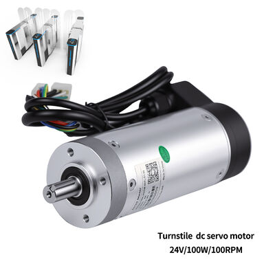 Servomotor de engrenagem integrado resistente a baixas temperaturas de 59 mm Flange 24V DC 100W, torque máximo de 23Nm, codificador de linha de 2400, para porta de barreira de velocidade do torneiro